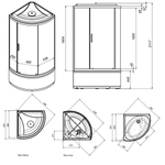 Душевая кабина 90x90 см, без гидромассажа AM.PM X-Joy W88C-401A-090WT Стекло прозрачное, профиль белая