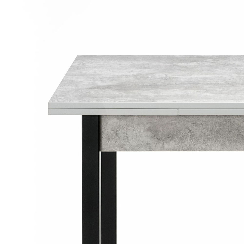 Стол деревянный Woodville Форли бетон, черный матовый