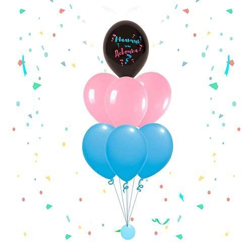 Фонтан из воздушных шаров "Мальчик или девочка?"