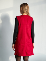 Платье сарафан офисный замшевый