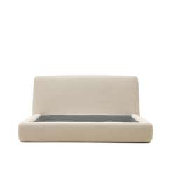 Кровать Martina со съемным бежевым чехлом из ткани букле под матрас 160 х 200 см