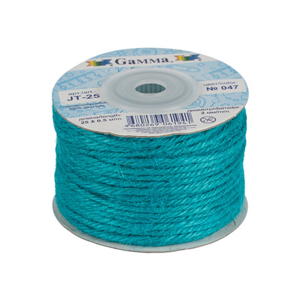 Шнур "Gamma", 2 мм, бечевка, цв.047 бирюзовый