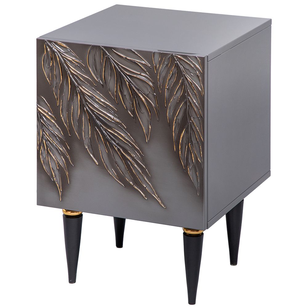 Тумба прикроватная Тропик Классика Серый Найт Голд левая