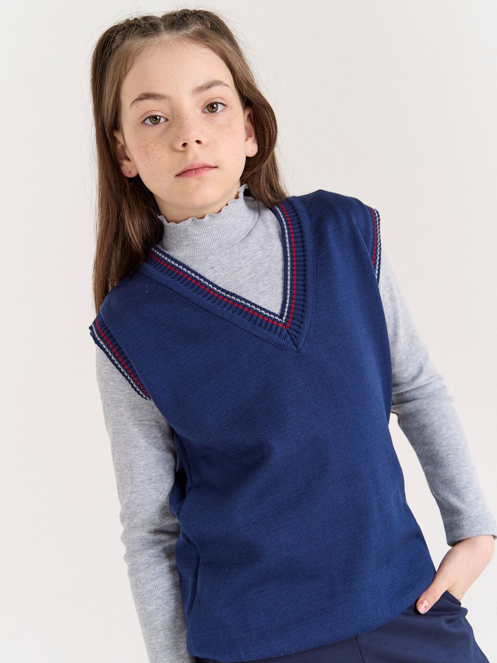 Бадлон с волнистым воротом "Серый" 7+