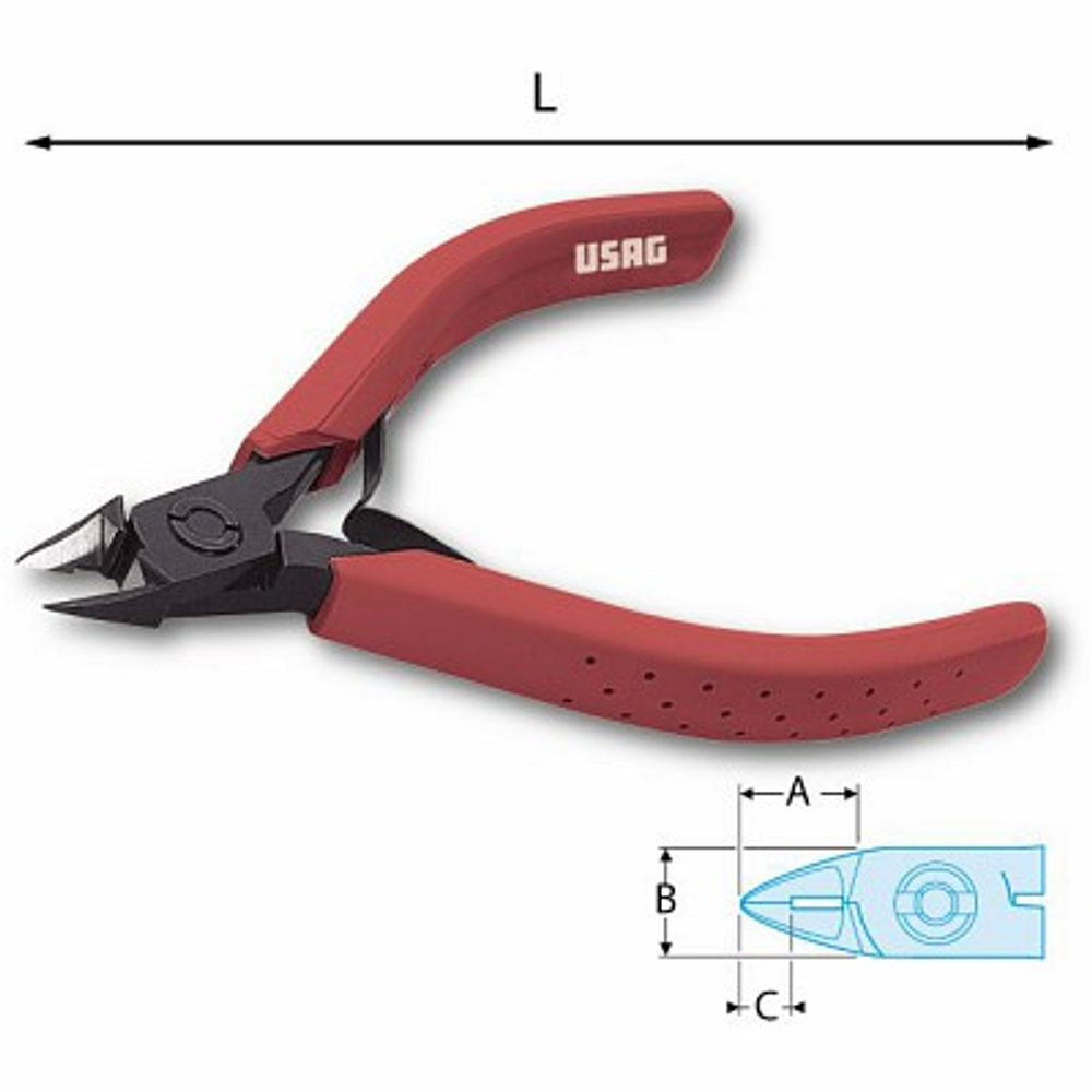 024/1 Кусачки с тонкими губками с асимметричными кромками, 110 мм, USAG (Италия)