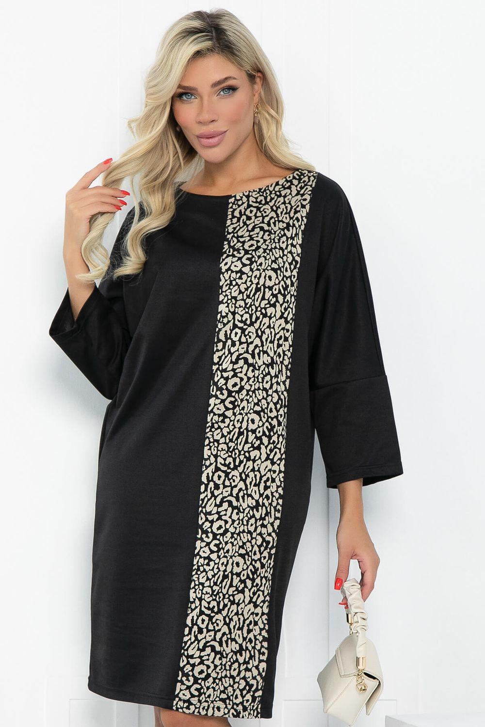 Платье Кайла (черное/лео) П12957-10М LT Collection