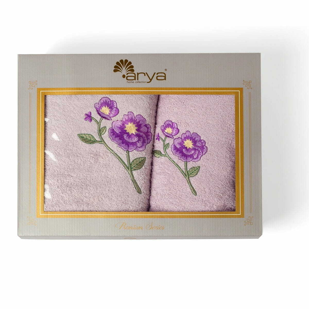 Набор полотенец 2шт 50х90,70х140 Arya home Bade лиловый