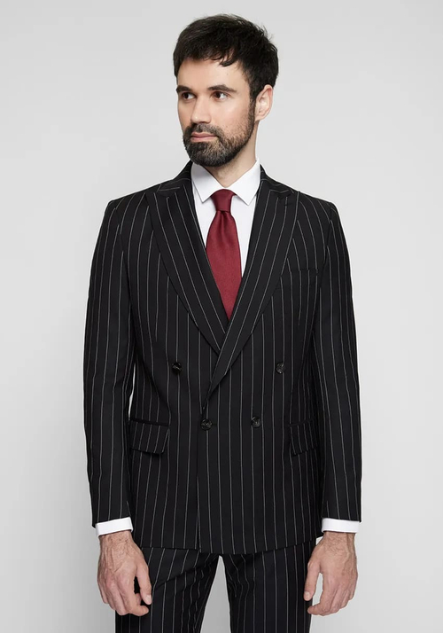 Мужской классический костюм тройка (черный) Б16