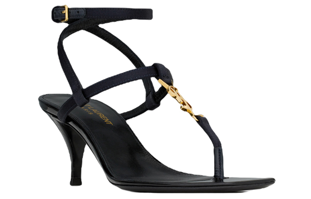 SAINT LAURENT Cassandra Logo Plaque Sandals Women"s