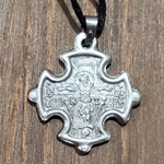 Нательная именная икона святая Зинаида с Распятием крест посеребренный