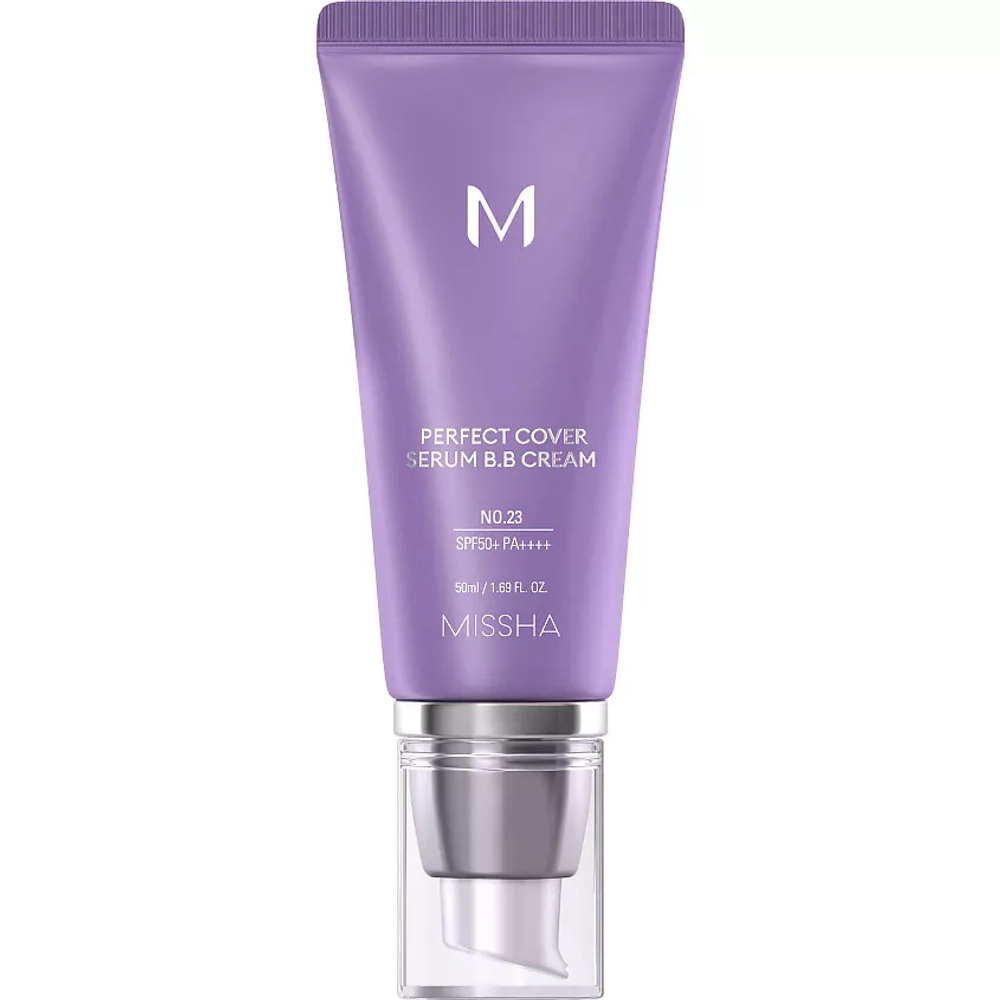 Missha M Perfect Cover Serum BB Cream, SPF50+/PA++++ тон 23 тональный BB крем с антивозрастной сывороткой для сияния кожи