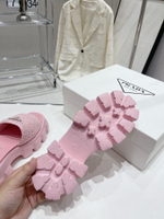 Prada Crochet Platform Slides
