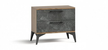 Тумба ЛОФТ Крафт табачный, Серый бетон (снят с продажи)