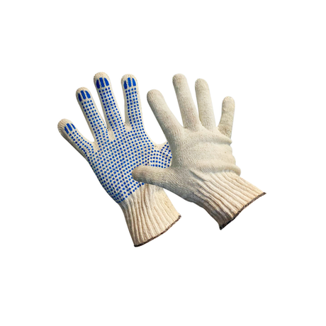 Перчатка х/б с ПВХ 5-нитка бел/300