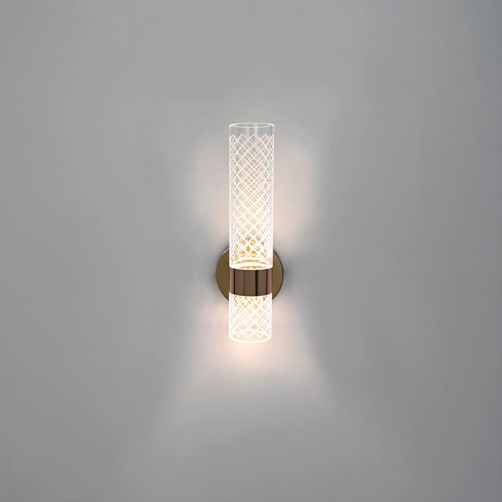 737652 Бра ACRILE 8W LED 520LM G ЗОЛОТО/ПРОЗРАЧНЫЙ 2700/4200/6400K