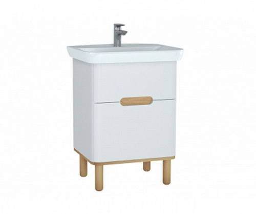 Тумба с раковиной VitrA Sento 65 с 2 ящиками белый матовый