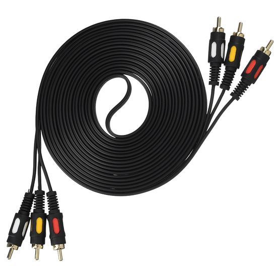 Кабель 3xRCA (m)-3xRCA (m) 5.0м ПВХ, GoPower 00-00027486