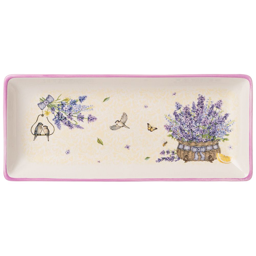 БЛЮДО "ПРОВАНС ЛАВАНДА" 28*12 СМ. ВЫСОТА=3 СМ. (КОР=32ШТ.)