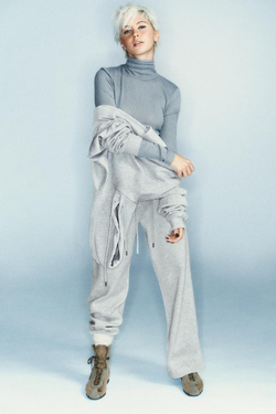 ZARA ТОП В РУБЧИК С ВОРОТНИКОМ-СТОЙКОЙ, ЖЕМЧУЖНО-СЕРЫЙ