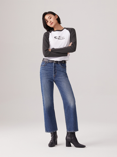 Женские прямые джинсы с завышенной талией Levi's Ribcage Straight Ankle 72693-0218