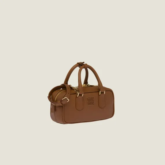 Кожаная сумка Miu Miu Arcadie коричневый