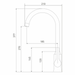 Смеситель для кухни 35k MIXLINE ML22-032 "Round" высокий излив боковая ручка