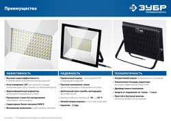 ЗУБР ПСК-30, 30 Вт, 6500 К, IP 65, светодиодный прожектор, Профессионал (57141-30)