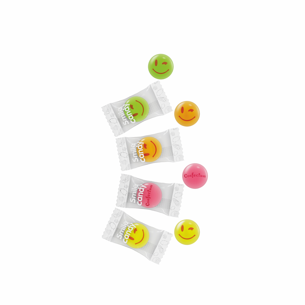 Карамель сложная «Smile Candy» микс (со вкусом лимона, клубники, манго, арбуза), 60 гр х 12шт