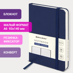 Блокнот малый ФОРМАТ (93х140 мм) А6 BRAUBERG ULTRA балакрон 80 г/м2 96 л. клетка темно-синий (3 штуки в упаковке)