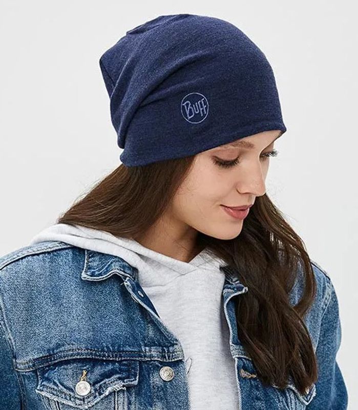 Теплая шерстяная шапка-бини Buff Denim 2020 Фото 4
