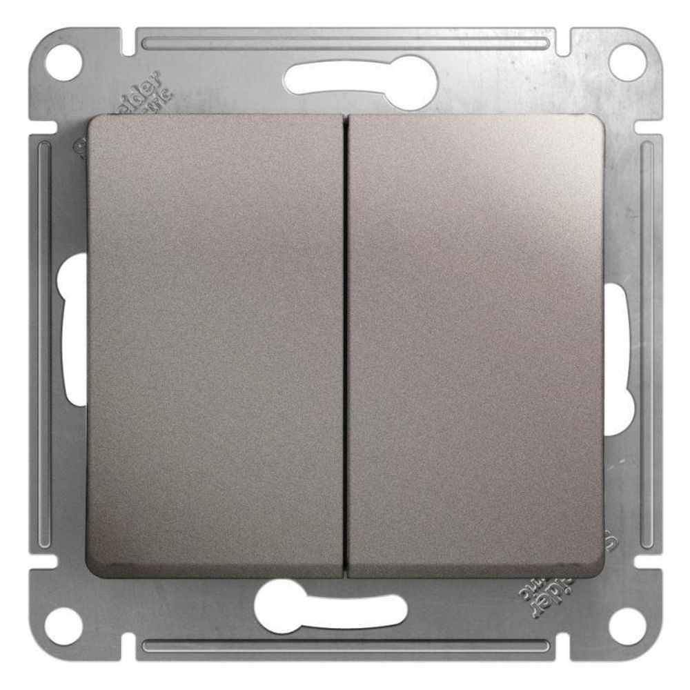 Переключатель проходной 2-кл. СП Glossa 10А IP20 (сх. 6) 10AX механизм платина SE GSL001265 Переключатель проходной 2-кл. СП Glossa 10А IP20 (сх. 6) 10AX механизм платина SE GSL001265