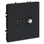 Розетка телевизионная встраиваемая VOLTUM S70 оконечная TV+SAT, (графит)