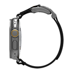 Нейлоновый браслет Aulumu A11 для Apple Watch 44, 45, 46 мм и Ultra 2–3 Браслет в футуристическом стиле с вельветоподобной отделкой, текстильной застёжкой и магнитной пряжкой из нержавеющей стали. На запястье обхватом 145–225 мм