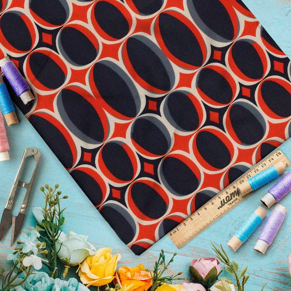 Ткань премиум интерлок авангардные иллюзии