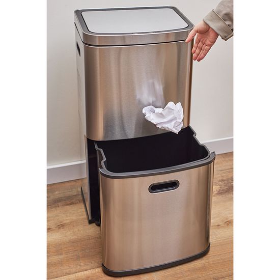 Контейнер мусорный с 2-мя отделениями smart bin, сенсорный, 60 л