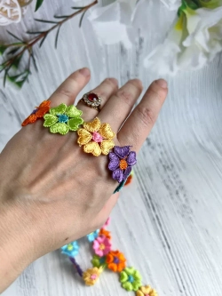 Тесьма кружево для рукоделия и вязания цветочки