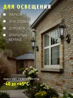 Светильник уличный настенный Navigator 80 494, 6 граней, цоколь E27, IP44, черный под бронзу