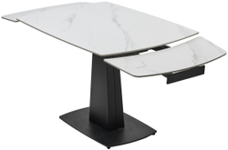 Стол BALDE 120 MATT WHITE MARBLE SOLID CERAMIC / BLACK, ®DISAUR