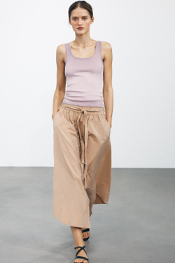 ZARA ТОП В РУБЧИК, ЦВЕТ МАЛЬВЫ