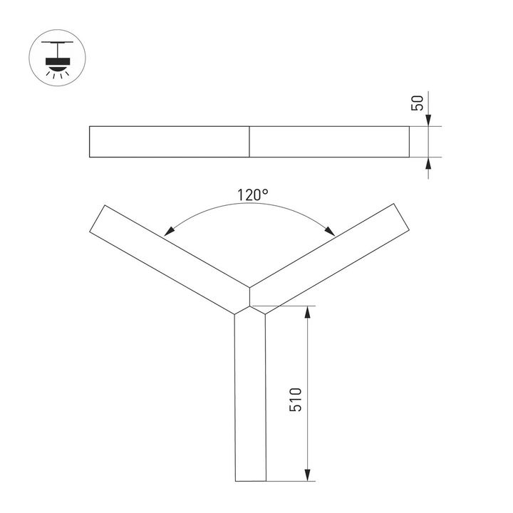 Подвесной светодиодный светильник Arlight SP-Rays-3-Hang-5050-510-34W Day4000 049208