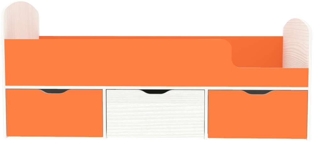 Кровать КарИВи Малыш Мини Белое Дерево Оранжевый