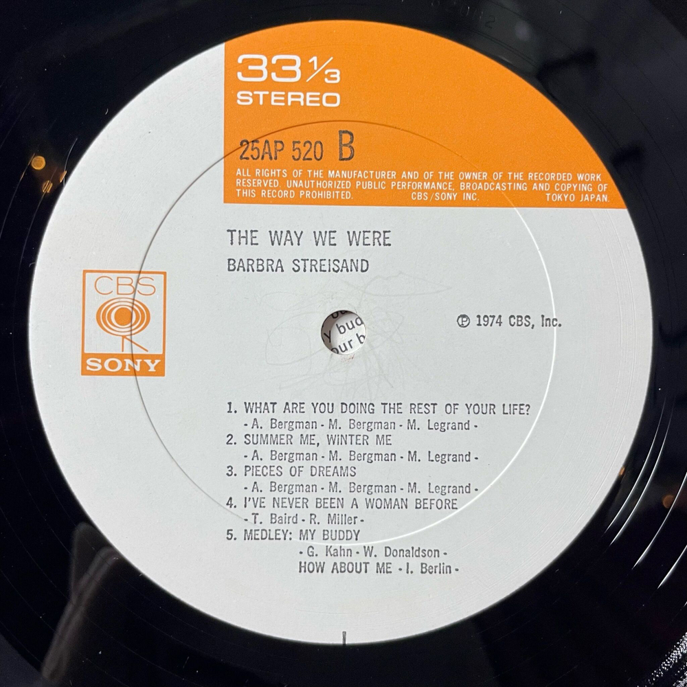 Винтажная виниловая пластинка LP Barbra Streisand The Way We Were (Japan 1977) (Obi)