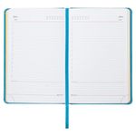 Ежедневник недатированный А5 138х213 мм BRAUBERG "Rainbow" под кожу, 136 л., бирюзовый, 111666