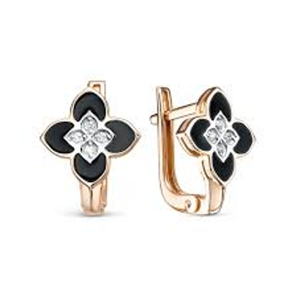 Серьги из золота с фианитами