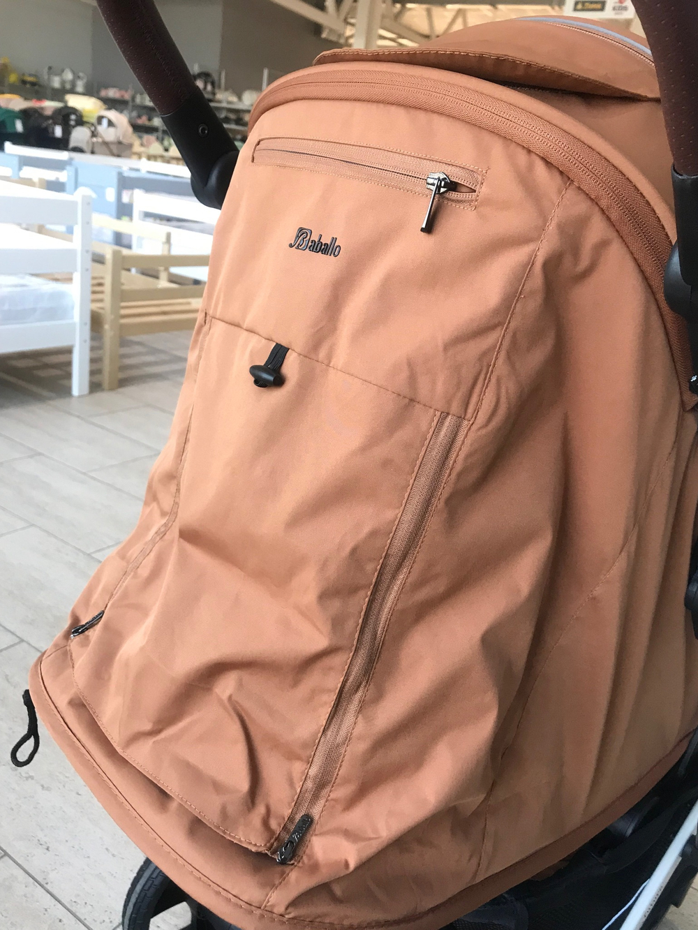 Коляска прогулочная Babalo 2024 Амбровый текстиль на белой раме