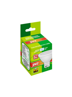 Лампа светодиодная PLED-ECO 5Вт JCDR MR16 рефлектор матовая 4000К нейтр. бел. GU5.3 400лм 230В 50Гц JazzWay 1037107A