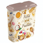 Емкость для сыпучих продуктов с декором 2,3л (темно-бежевый)