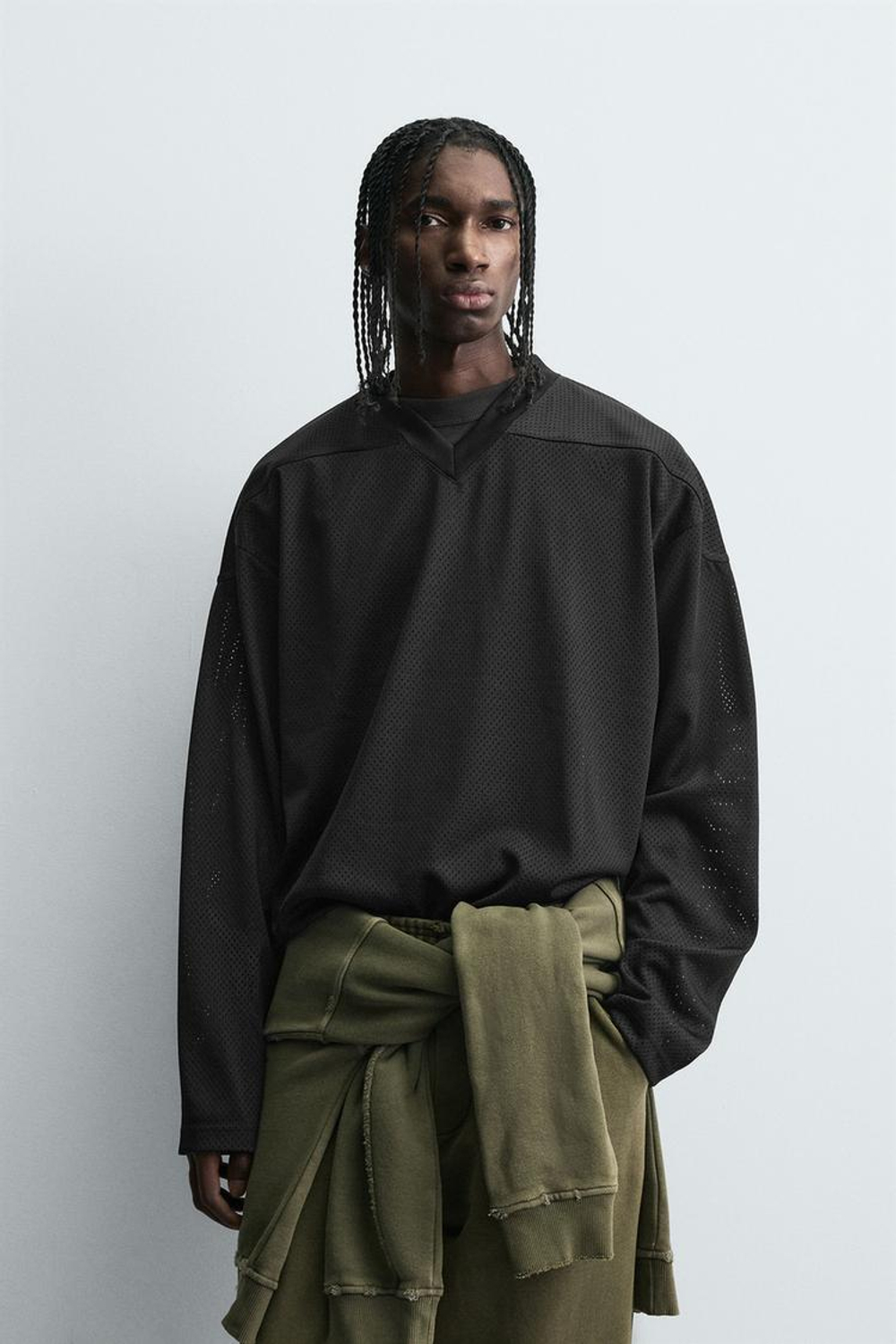 ZARA ФУТБОЛКА СВОБОДНОГО КРОЯ, ЧЕРНЫЙ