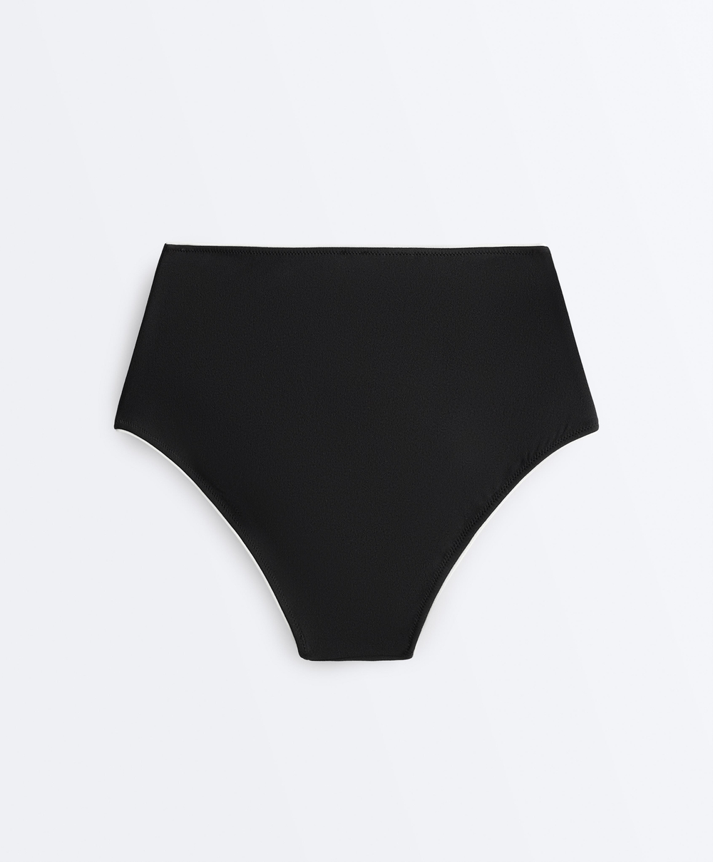 OYSHO Высокие плавки бикини с Piping, черный