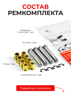 Ремкомплект (втулки) петель дверей Nissan Expert (I) [Кузов: W11, VW11, VNW11, VW11, VENW11, VEW11] (4 петли, RPD1-4) 1999-2006